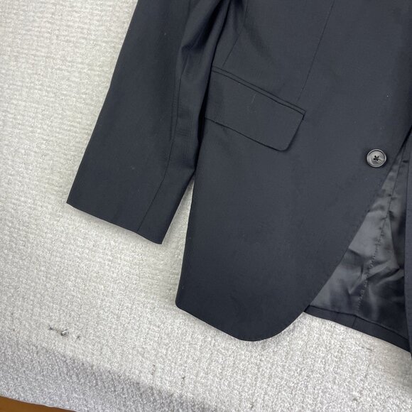 Joseph Abboud Blazer Mens 38L Black REDA Super 110s Wool 2 Button Jacket - Picture 8 of 16